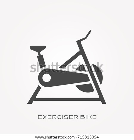 Silhouette icon exerciser bike