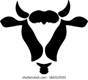 Silhouette Symbol des Gesichts einer Kuh