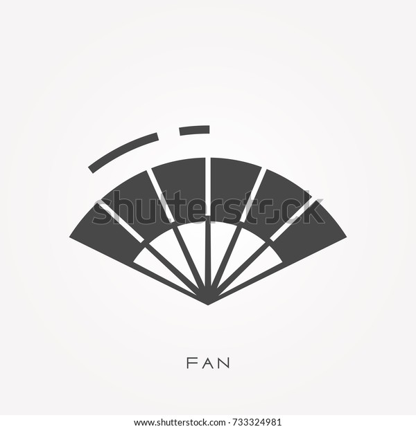 Silhouette Icon Fan Stock Vector (Royalty Free) 733324981 | Shutterstock