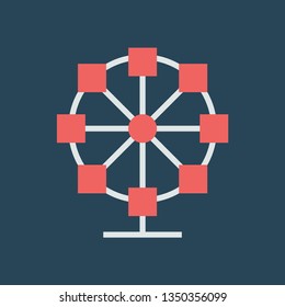 Silhouette icon ferris wheel
