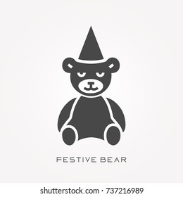 Silhouette icon festive bear