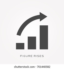 Silhouette icon figure rises