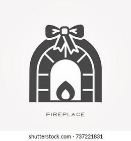Silhouette icon fireplace