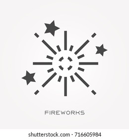 Silhouette icon fireworks