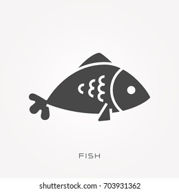 Silhouette icon fish