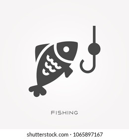 Silhouette icon fishing