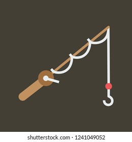 Silhouette icon fishing rod