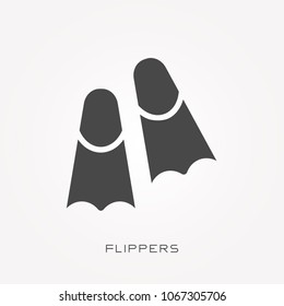 Silhouette icon flippers
