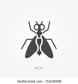 Silhouette icon fly