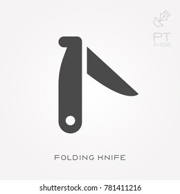 Silhouette icon folding knife