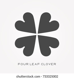 Silhouette icon four leaf clover