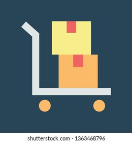Silhouette icon four-wheel platform truck
