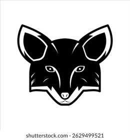 Silhouette icon of a fox head with pointed ears and sleek shape.