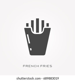 Silhouette Icon French Fries Stock Vector (Royalty Free) 689883019 ...