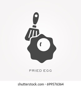 Silhouette icon fried egg