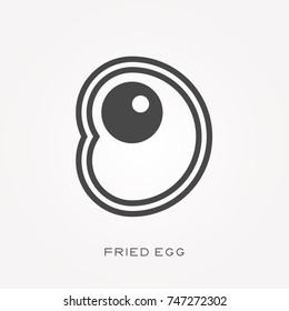Silhouette icon fried egg