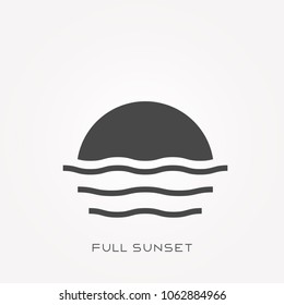 Silhouette icon full sunset