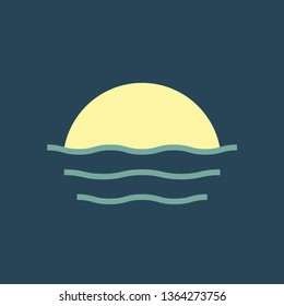 Silhouette icon full sunset
