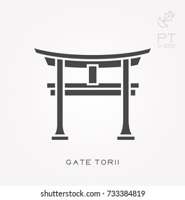 Silhouette icon gate Torii
