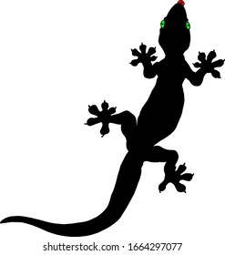 Icono de silueta de un lagarto de gecko. Ilustración vectorial.