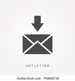 Silhouette icon get letter