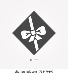 Silhouette icon gift