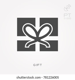 Silhouette icon gift