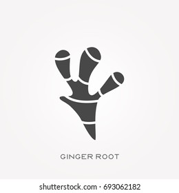Silhouette icon ginger root