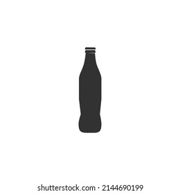 Silhouette Icon Of Glass Bottle. Bottle Icon. Glass, Water, Silhouette, Flat, And Simple. Object Icon Concept.