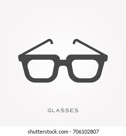 Silhouette icon glasses