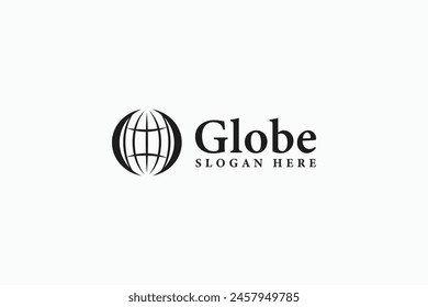 silhouette icon globe logo design vector illustration isolated on white background