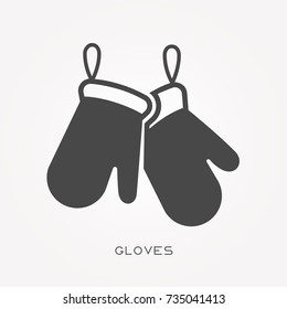 Silhouette icon gloves