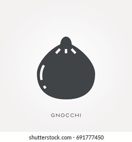 Silhouette icon gnocchi