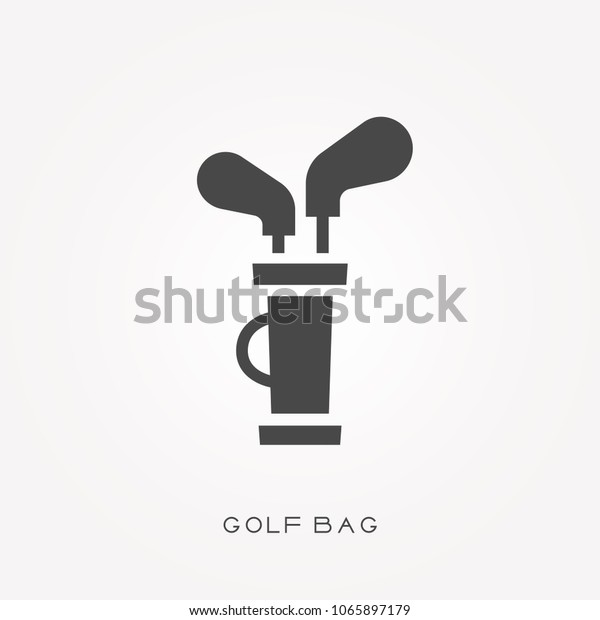 Silhouette Icon Golf Bag Stock Vector (Royalty Free) 1065897179