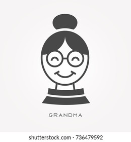 Silhouette icon grandma