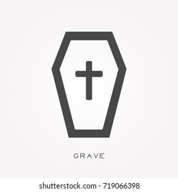 Silhouette icon grave