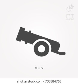 Silhouette icon gun