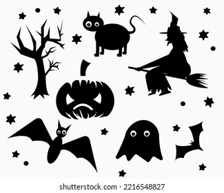 silhouette icon Halloween design template. happy Halloween illustration vector