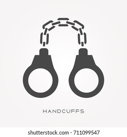Silhouette icon handcuffs