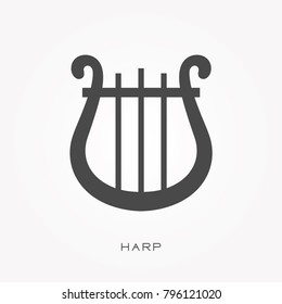 Silhouette icon harp