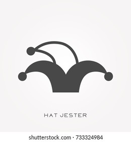 Silhouette icon hat jester