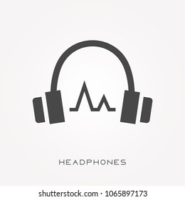 Silhouette icon headphones