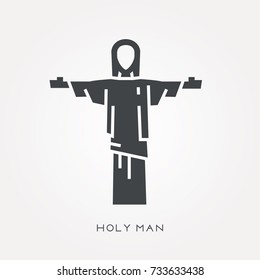 Silhouette icon holy man