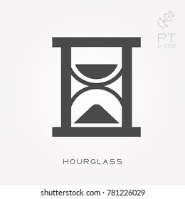 Silhouette icon hourglass