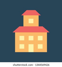 Silhouette icon house with attic