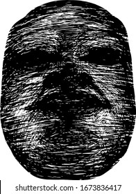 Silhouette icon of a human death mask. Vector illustration.