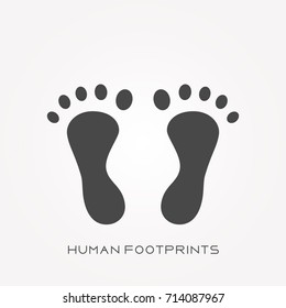 Silhouette icon human footprints