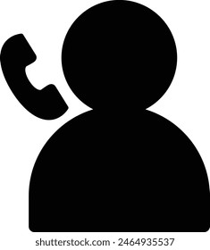 Silhouette icon of a human pictogram making a phone call