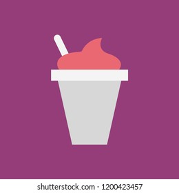 Silhouette icon ice cream in glass