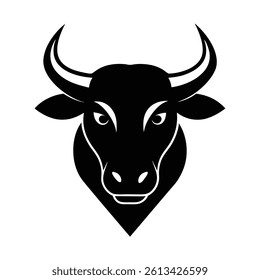 silhouette icon illustration of a cow head
 